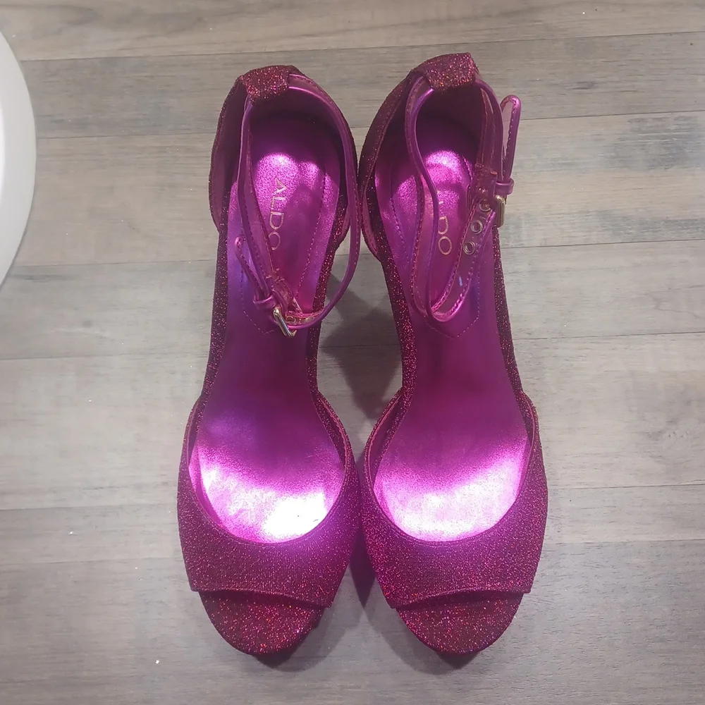 NWOT ALDO Hobo Rhinestone Pumps Plate Form Wedding Women Shoes - Picture 3 of 10